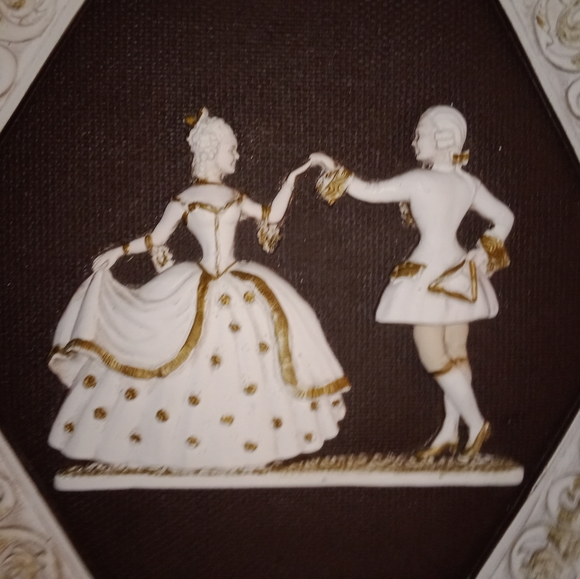 Mid Century Modern Victorian Couple Dance Chalkware 1965 Universal Statuary Corp - Picture 2 of 8